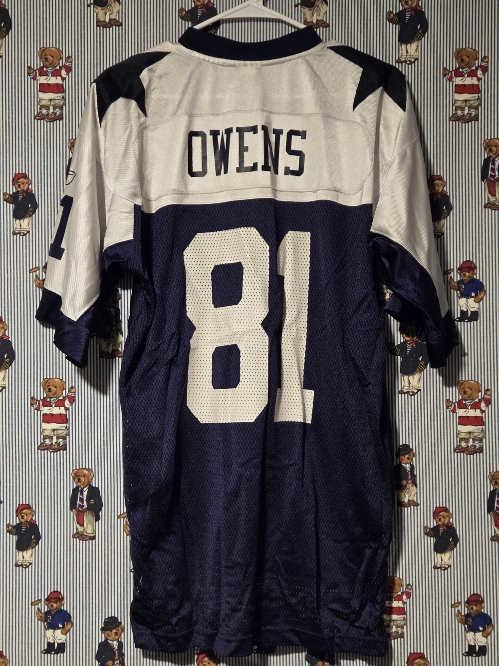 Vintage Terrell Owens Throw Back #81 Cowboys Navy & White Star Reebok NFL Jersey